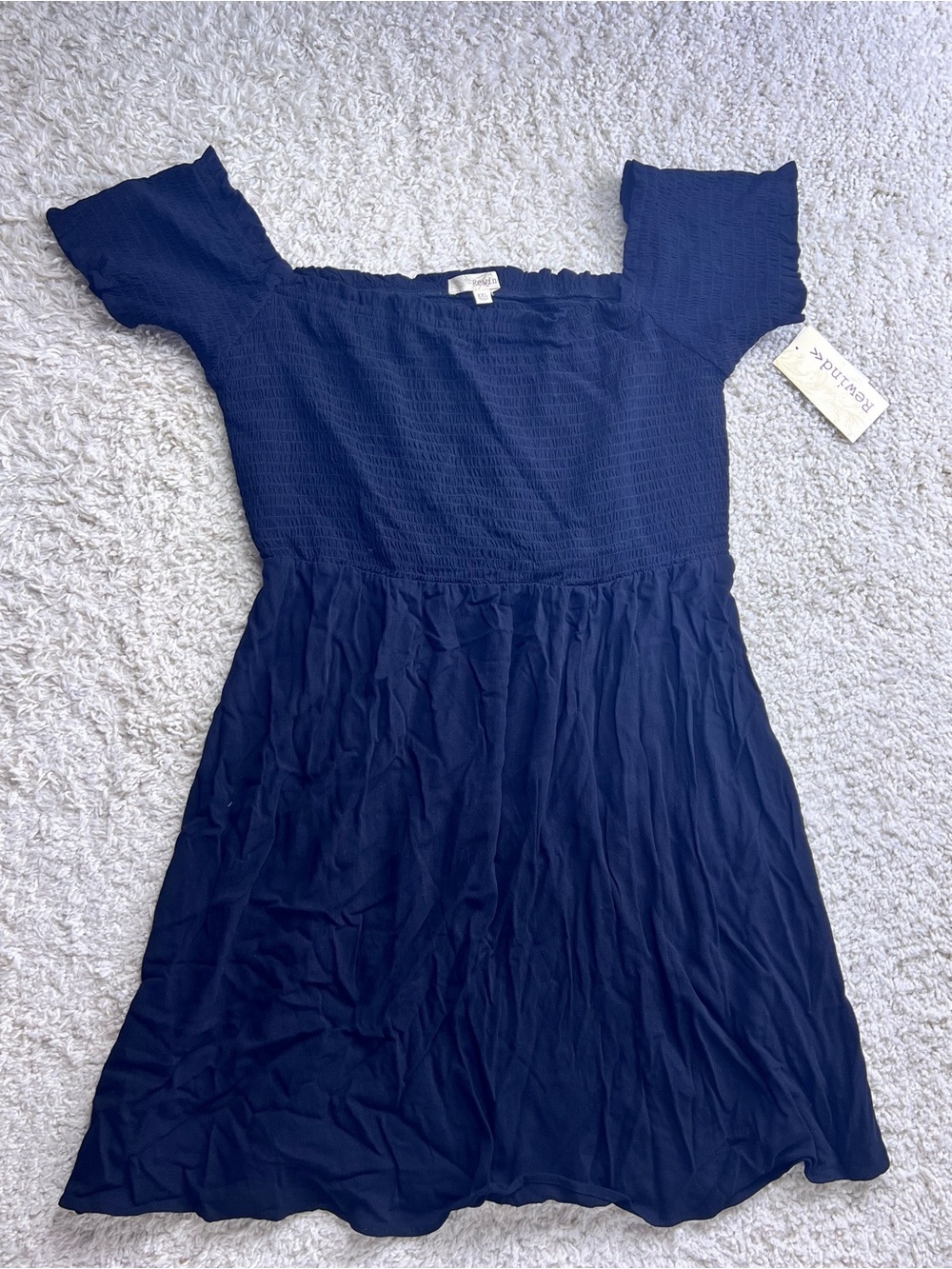 JUNIOR REWIND XXL BLACK SMOCKED DRESS NWT